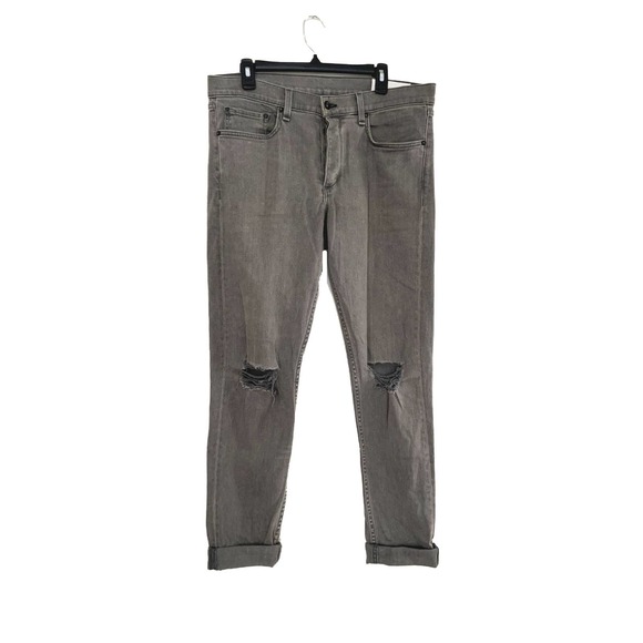 rag & bone Other - Rag & Bone NY Standard Issue Gray Button Fly Destroyed Skinny Jeans 34